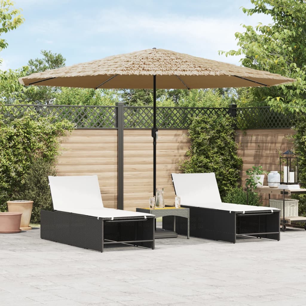 Parasol Vidaxx avec LED et mât en acier 388x388x248 cm marron