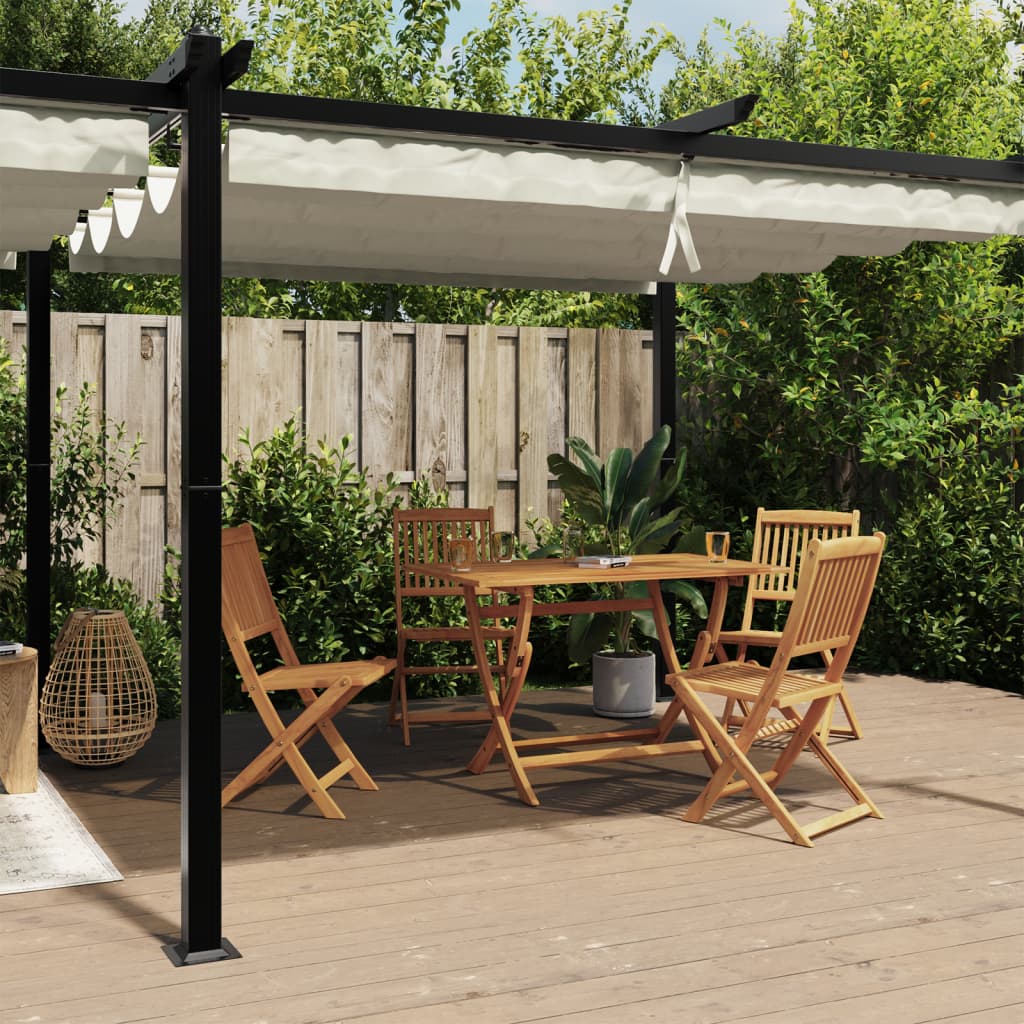 VidaXL Gazebo avec toit rétractable 3x6 m aluminium couleur crème