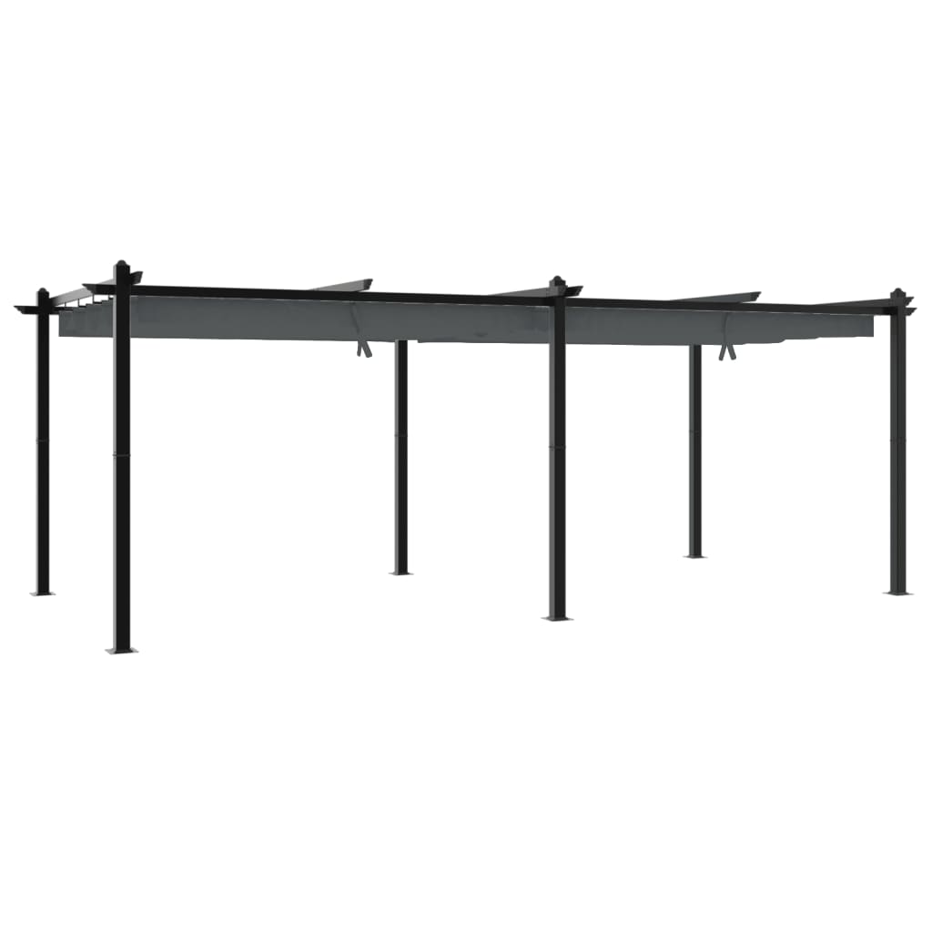 VidaXL Gazebo avec toit rétractable 3x6 m aluminium anthracite