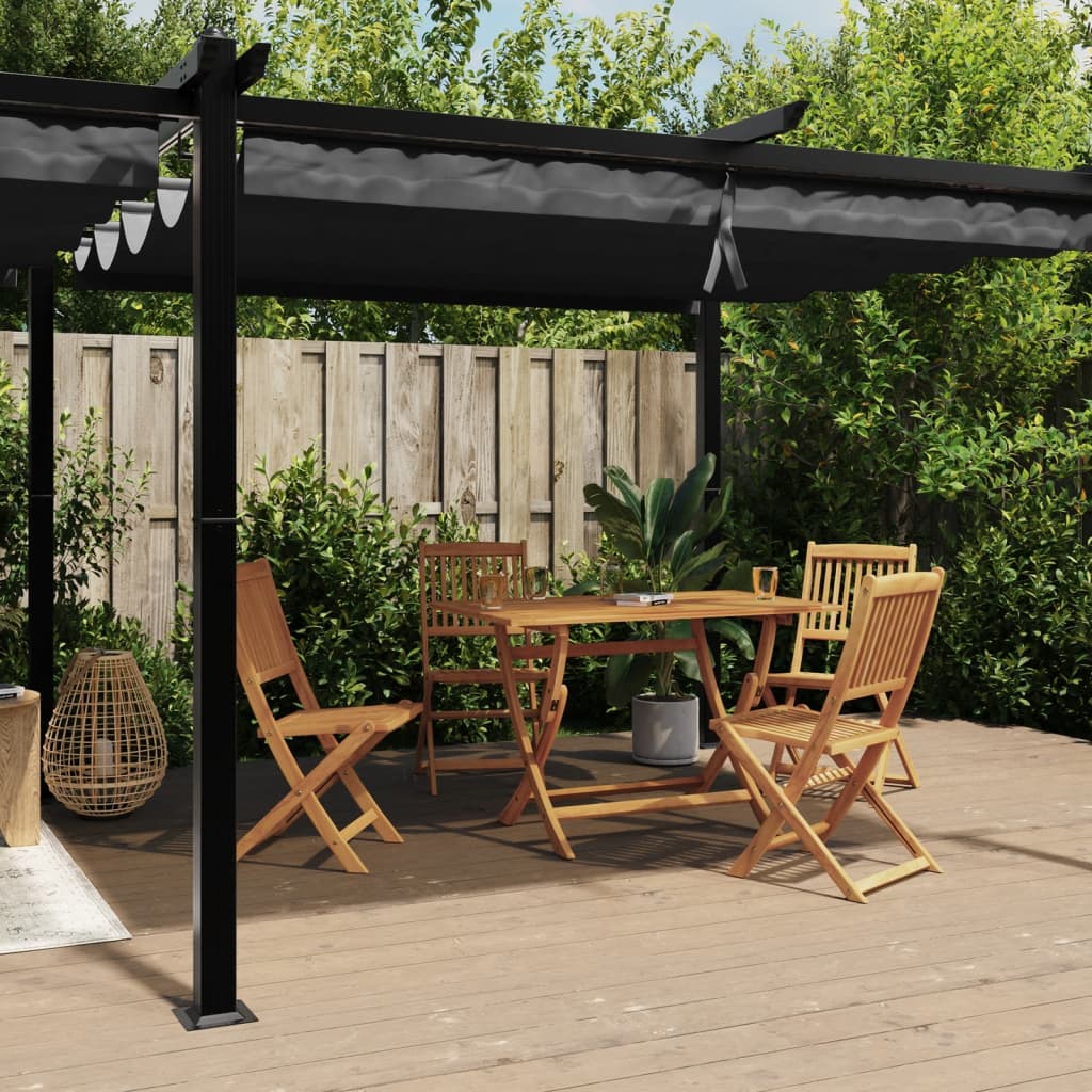 VidaXL Gazebo avec toit rétractable 3x6 m aluminium anthracite