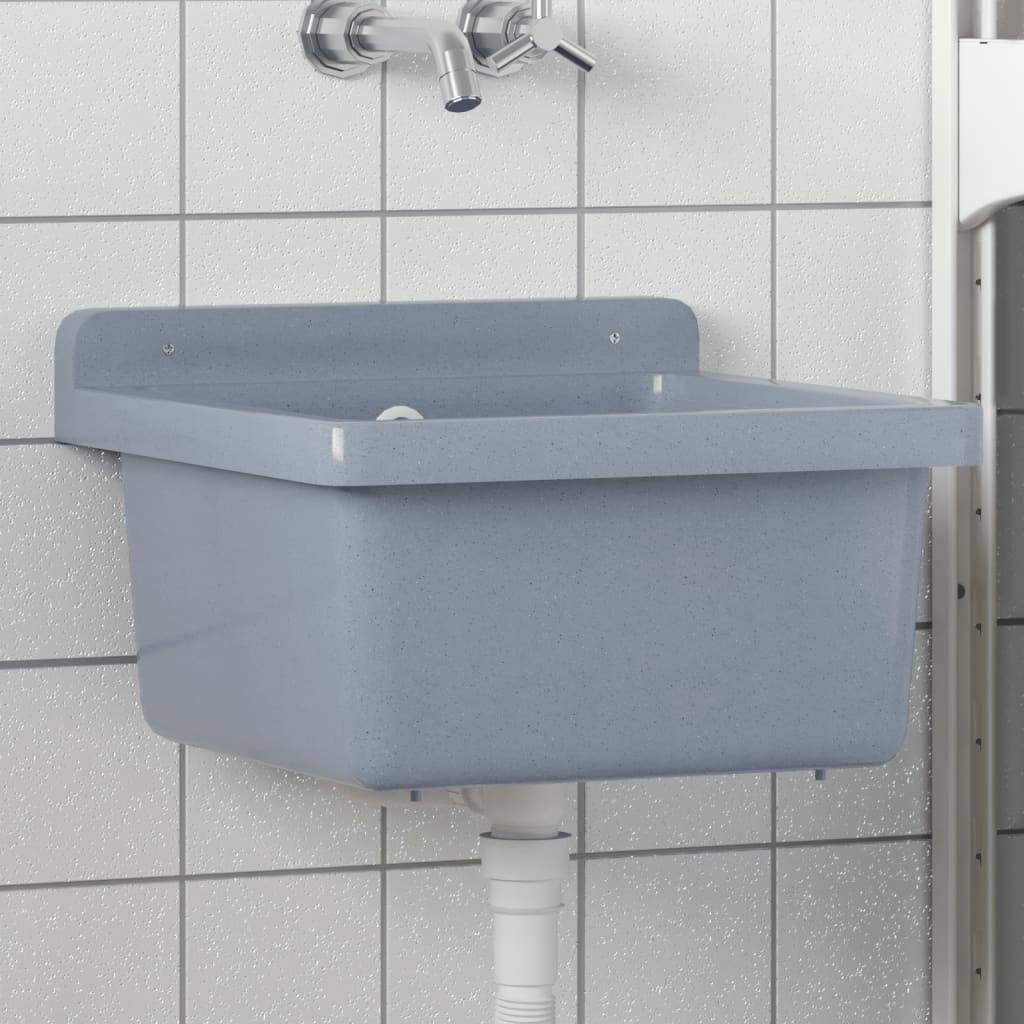 Vidaxx lavabo mural 40x40x24 cm résine gris