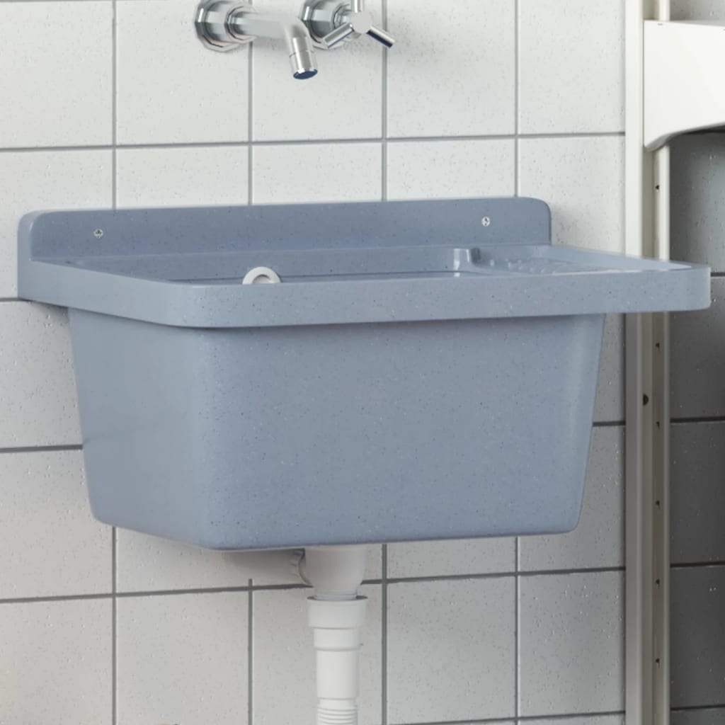 Vidaxx lavabo mural 50x35x24 cm résine gris