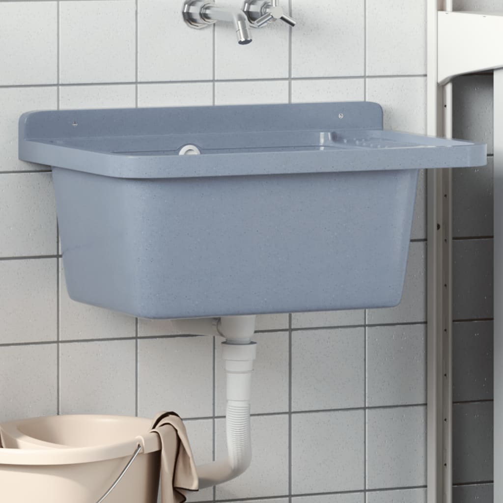 Vidaxx lavabo mural 60x40x28 cm résine gris