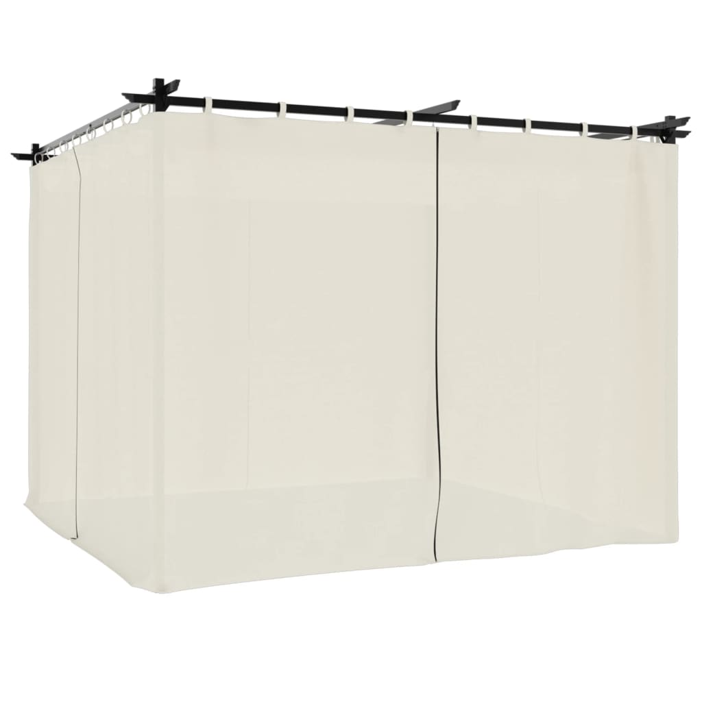 Gazebo Vidaxx avec rideaux 3x3 m acier couleur crème