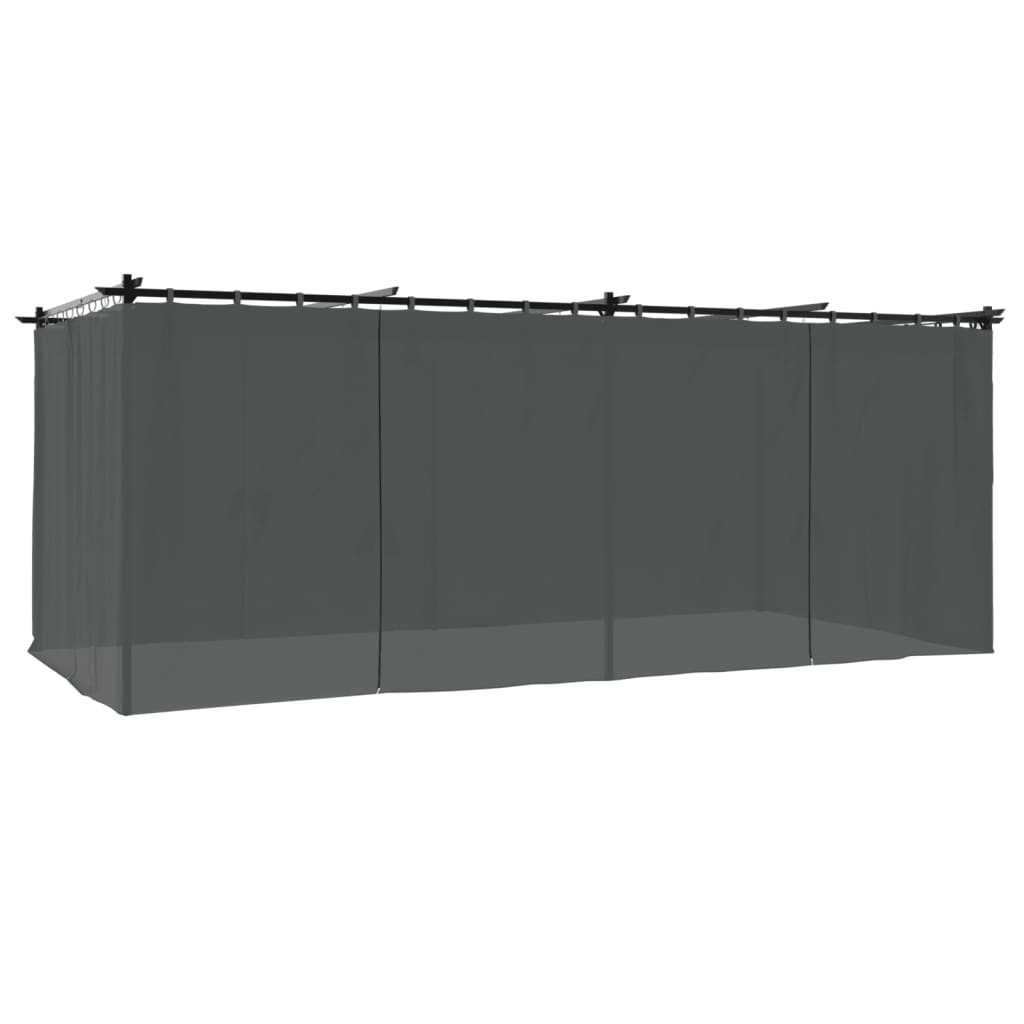VidaXL Gazebo avec rideaux 6x3 m acier anthracite