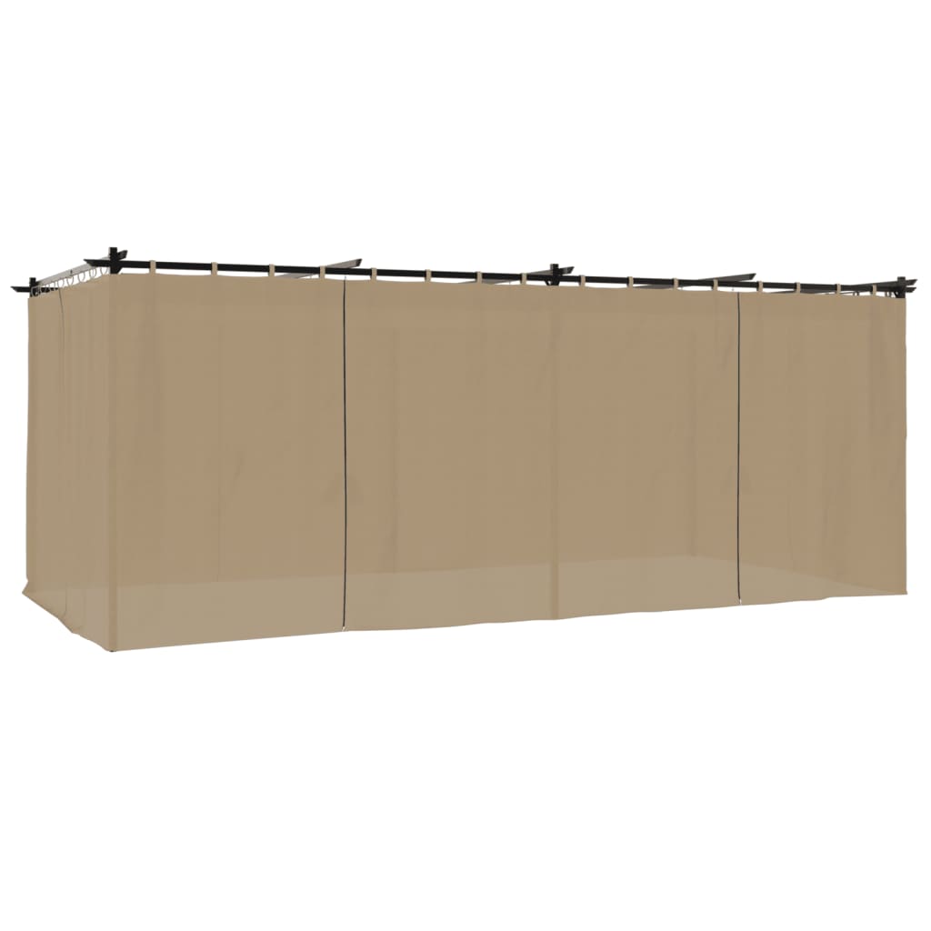VidaXL Gazebo avec rideaux 6x3 m acier taupe