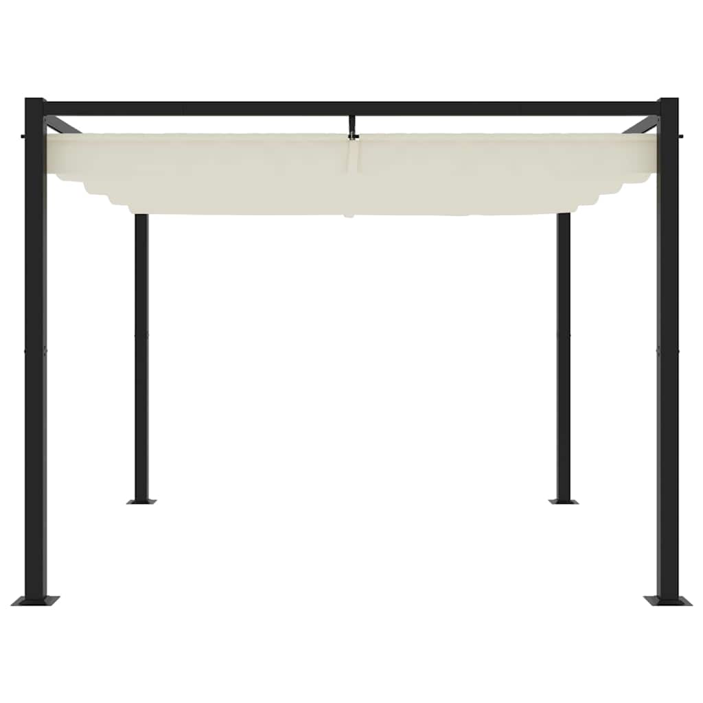 Gazebo Vidaxx avec toit rétractable 3x3 m en acier couleur crème