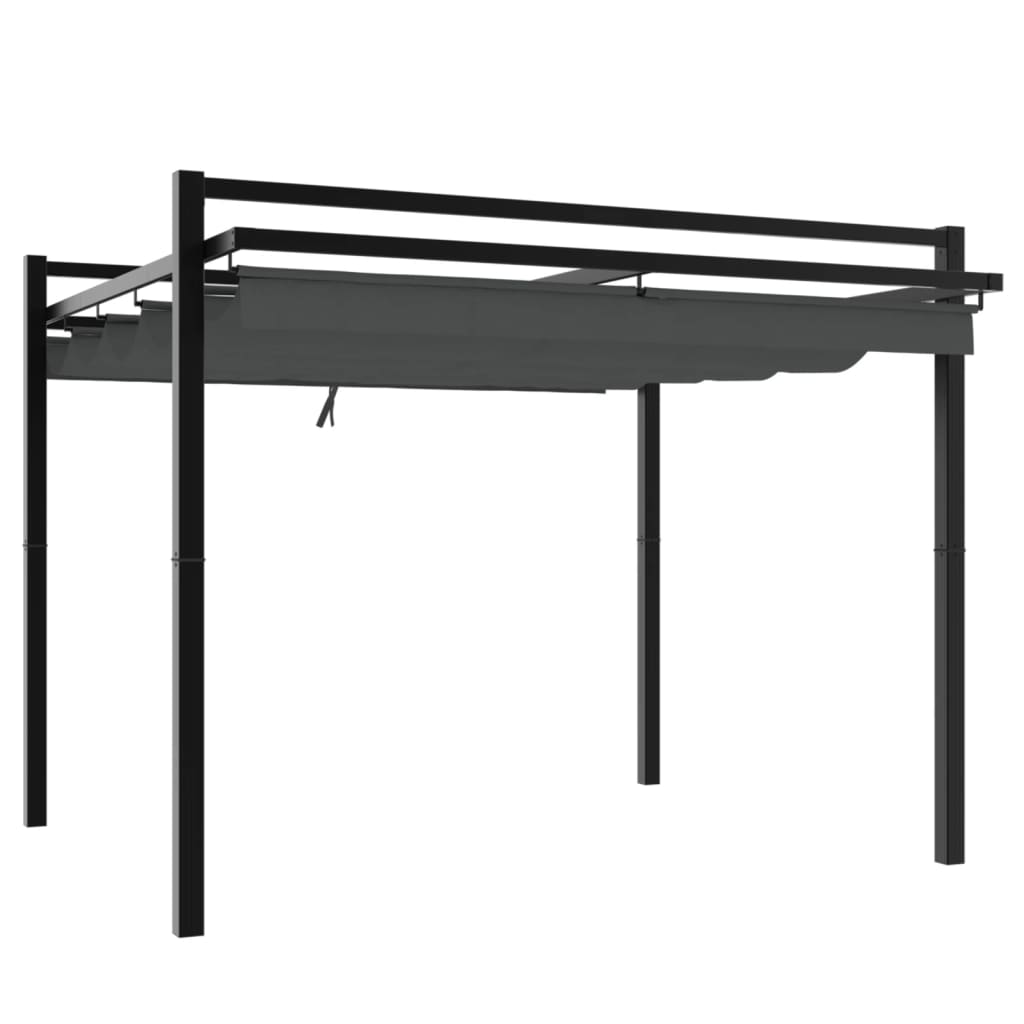 VidaXL Gazebo avec toit rétractable 3x3 m aluminium anthracite