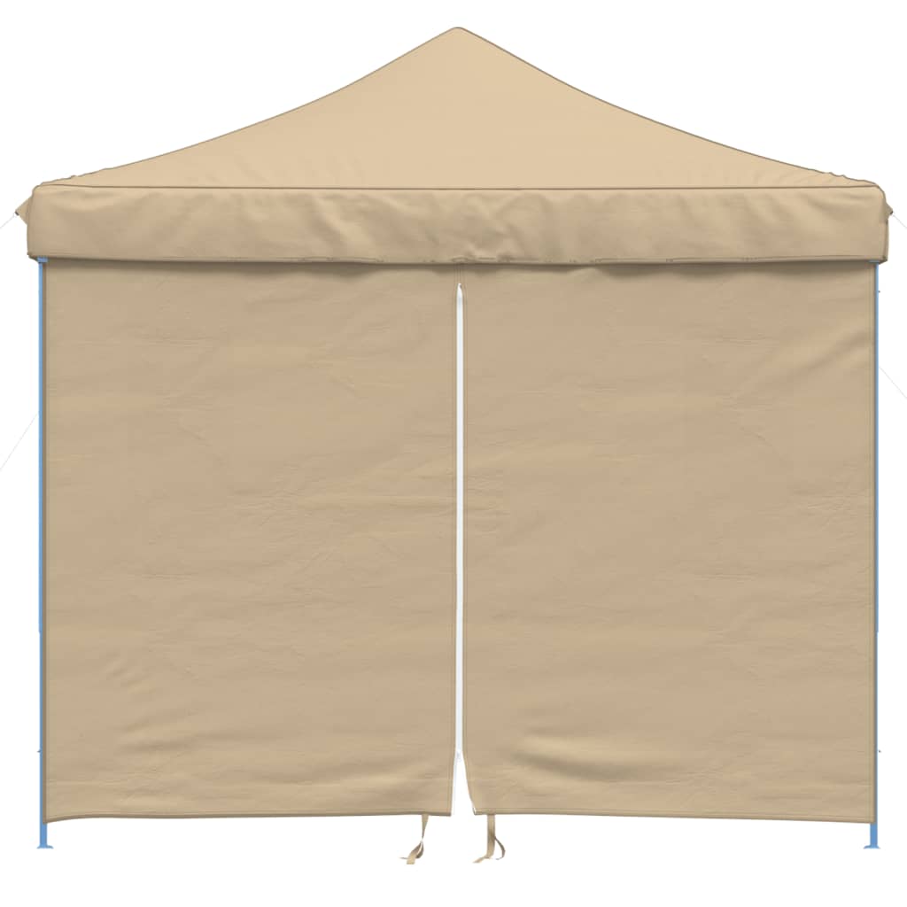 Tente de fête pop-up pliable Vidaxx avec 4 parois latérales beige