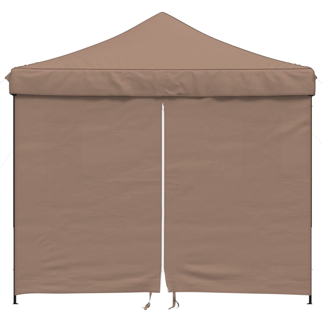 Tente de fête pop-up pliable Vidaxx avec 4 parois latérales marron