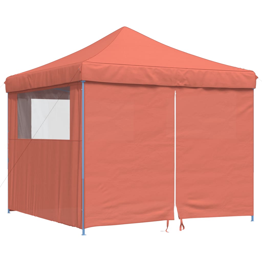 Tente de fête pop-up pliable Vidaxx avec 4 parois latérales, couleur terre cuite