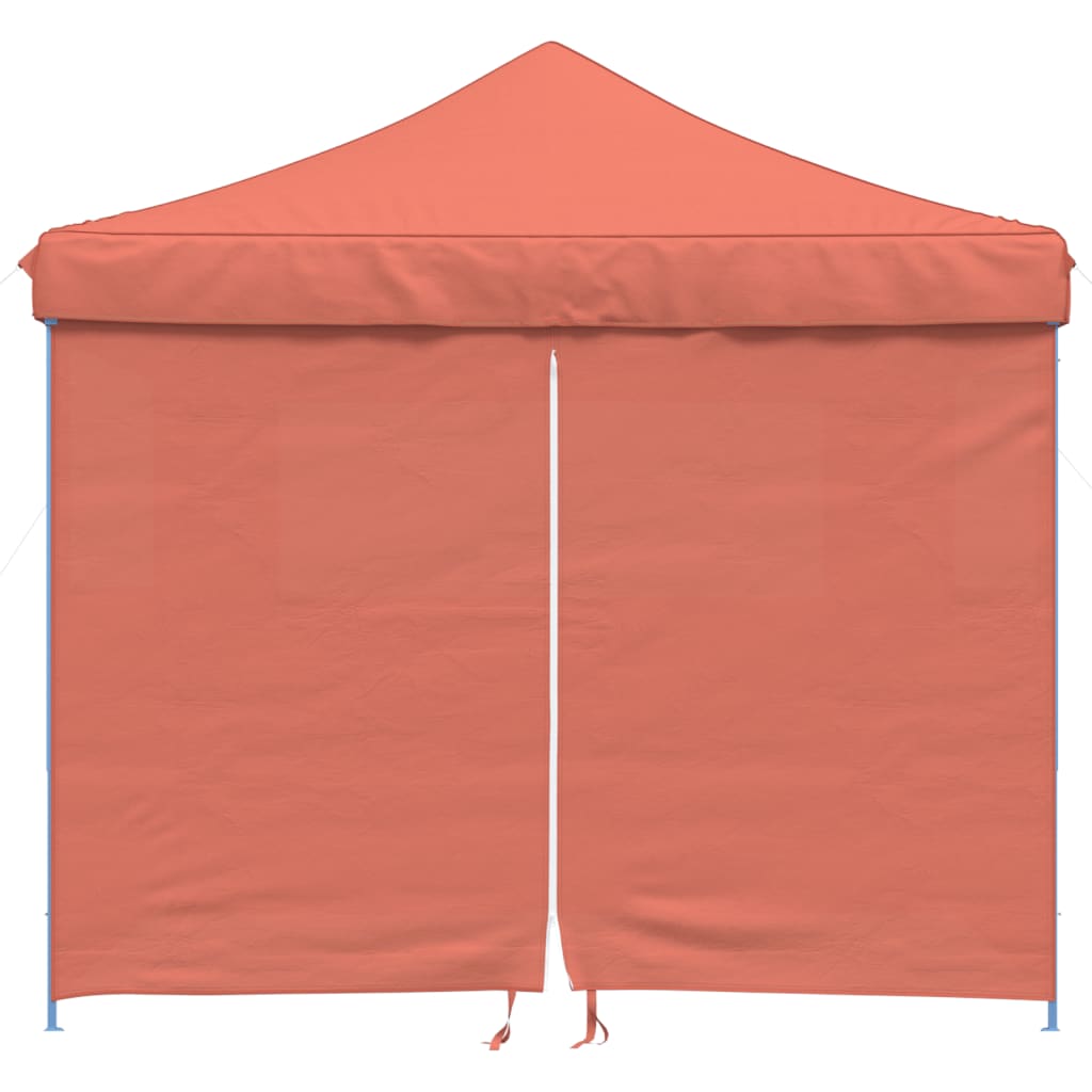 Tente de fête pop-up pliable Vidaxx avec 4 parois latérales, couleur terre cuite