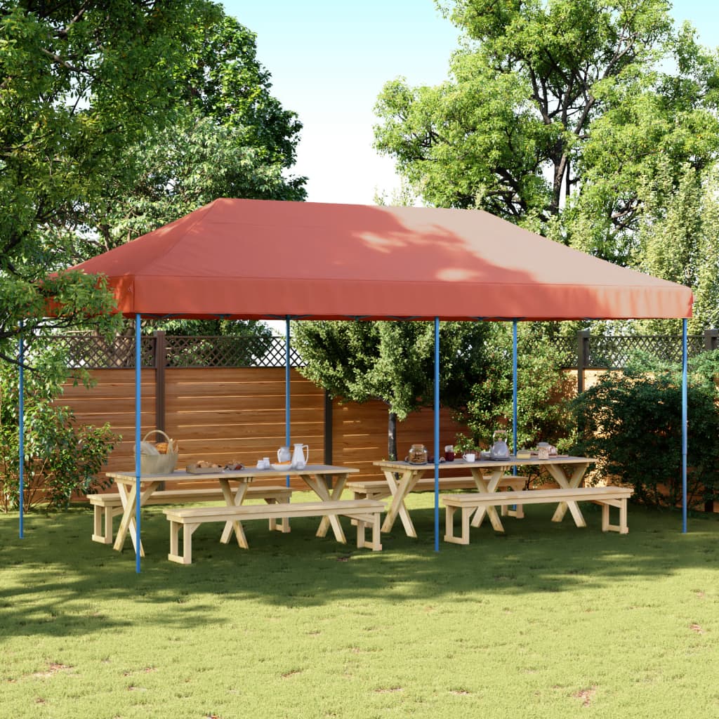 VidaXL tente de fête pliable pop-up 580x292x315 cm terre cuite