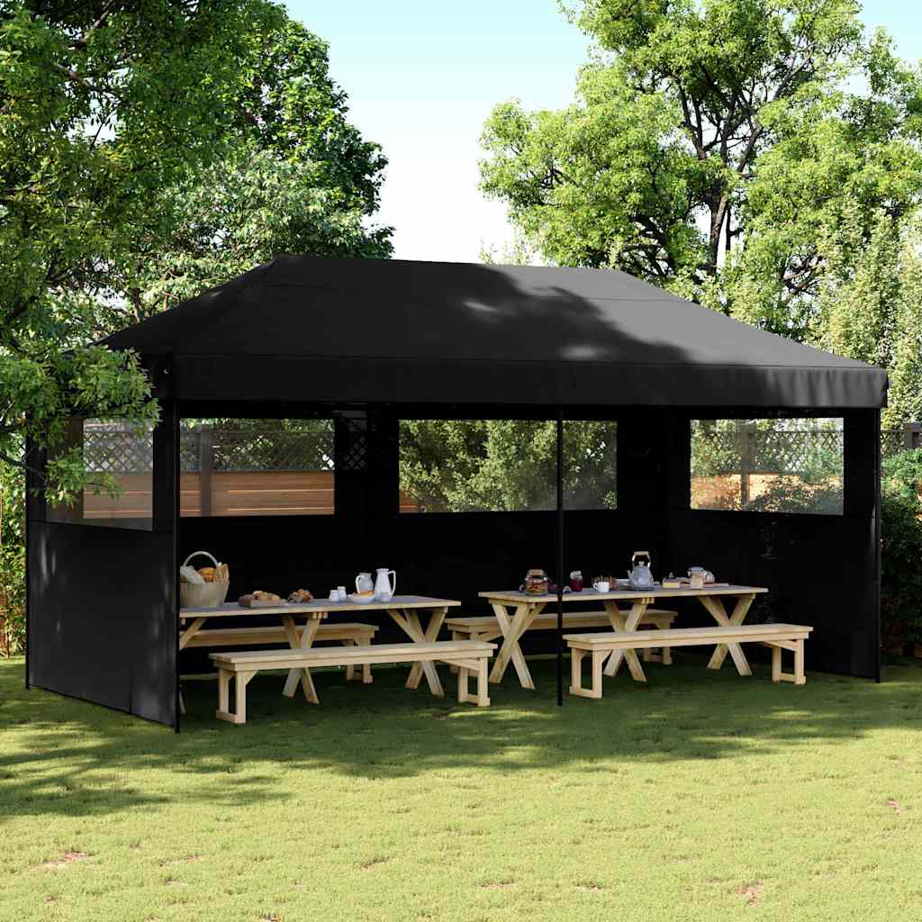 Vidaxx tente de fête pop-up pliable avec 3 parois latérales noir