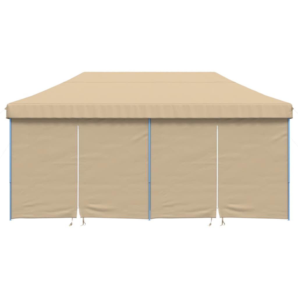 VidaXL Tente de fête pop-up pliable avec 4 parois latérales beige
