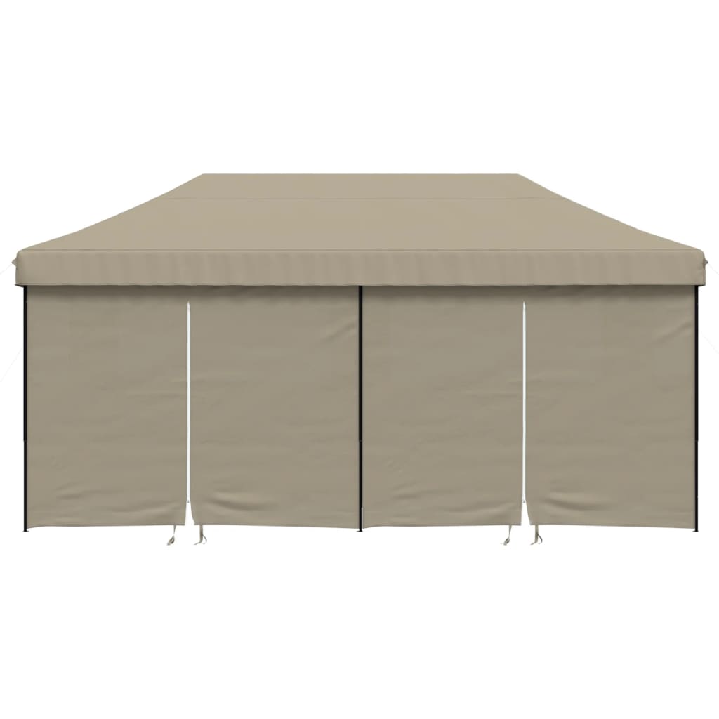 VidaXL Tente de fête pop-up pliable avec 4 parois latérales taupe