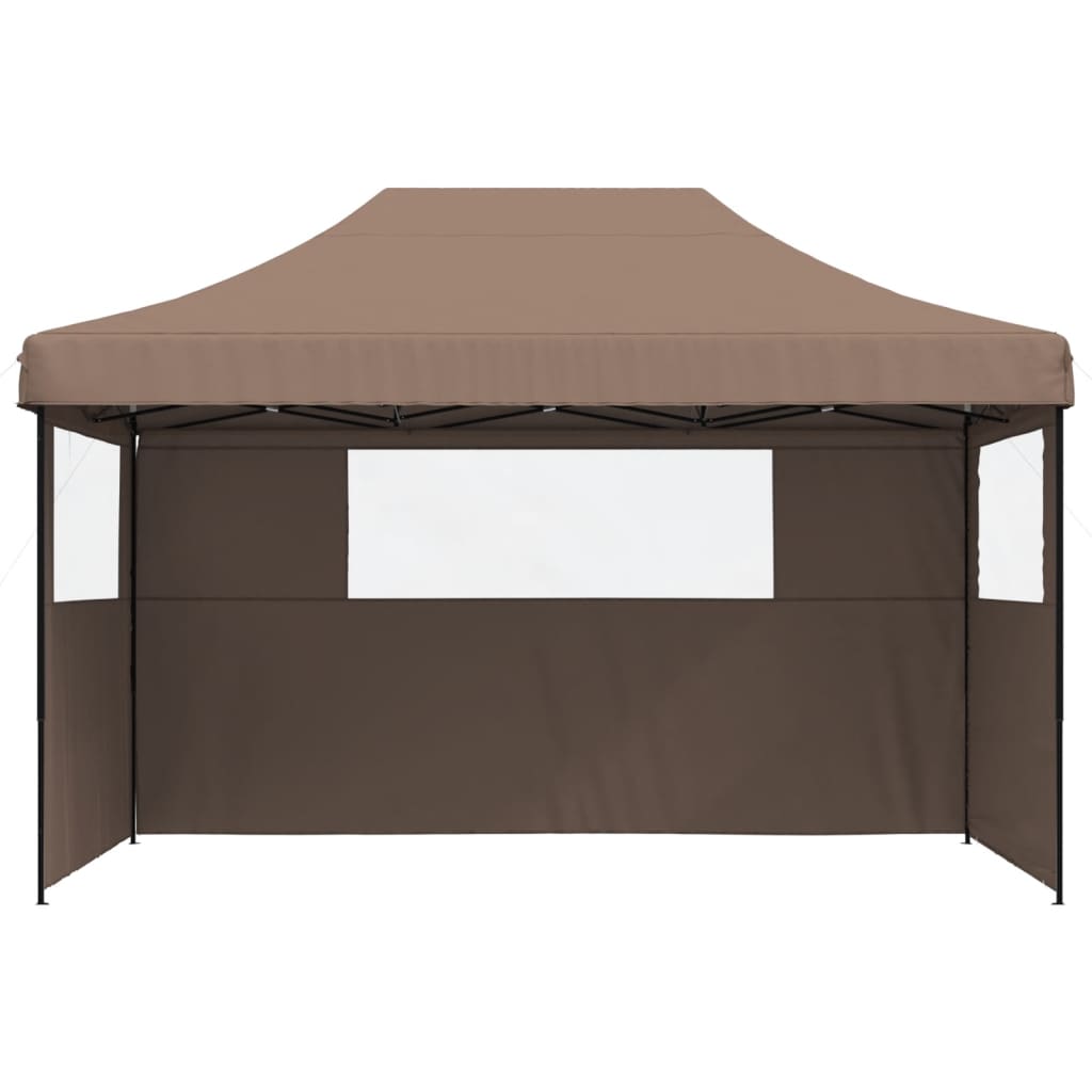 Tente de fête pop-up pliable Vidaxx avec 3 parois latérales marron