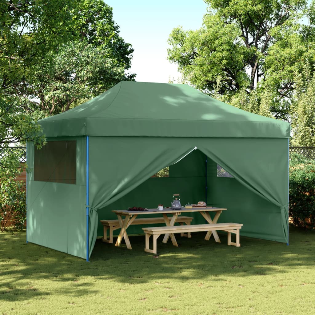 Tente de fête pop-up pliable Vidaxx avec 4 parois latérales verte