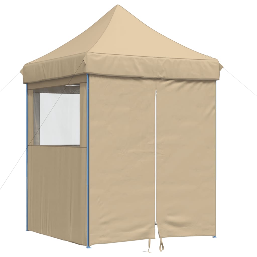 Tente de fête pop-up pliable Vidaxx avec 4 parois latérales beige