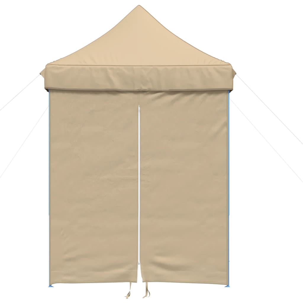 Tente de fête pop-up pliable Vidaxx avec 4 parois latérales beige