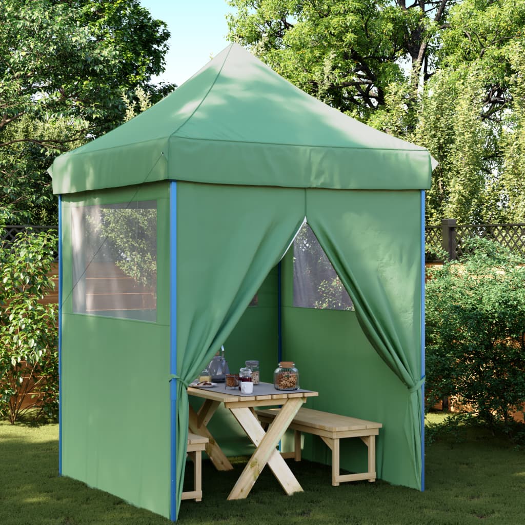 Tente de fête pop-up pliable Vidaxx avec 4 parois latérales verte