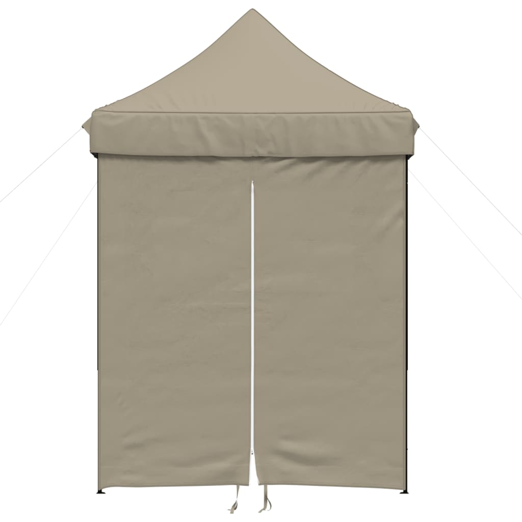 Tente de fête pop-up pliable Vidaxx avec 4 parois latérales taupe