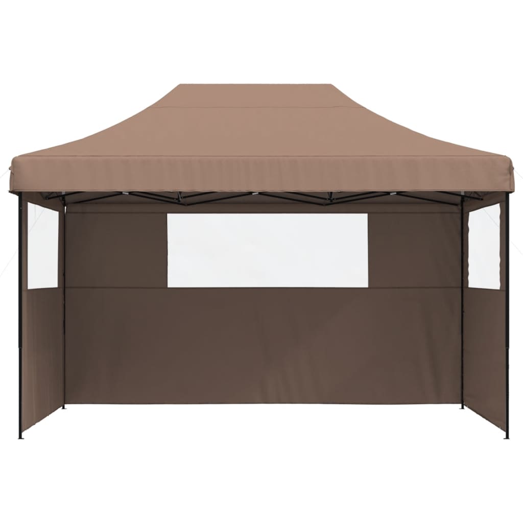 Tente de fête pop-up pliable Vidaxx avec 3 parois latérales marron