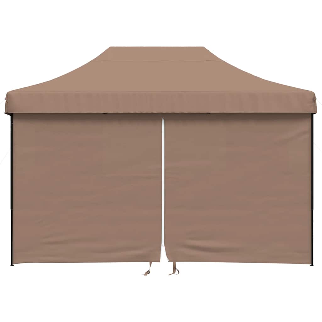 Tente de fête pop-up pliable Vidaxx avec 4 parois latérales marron