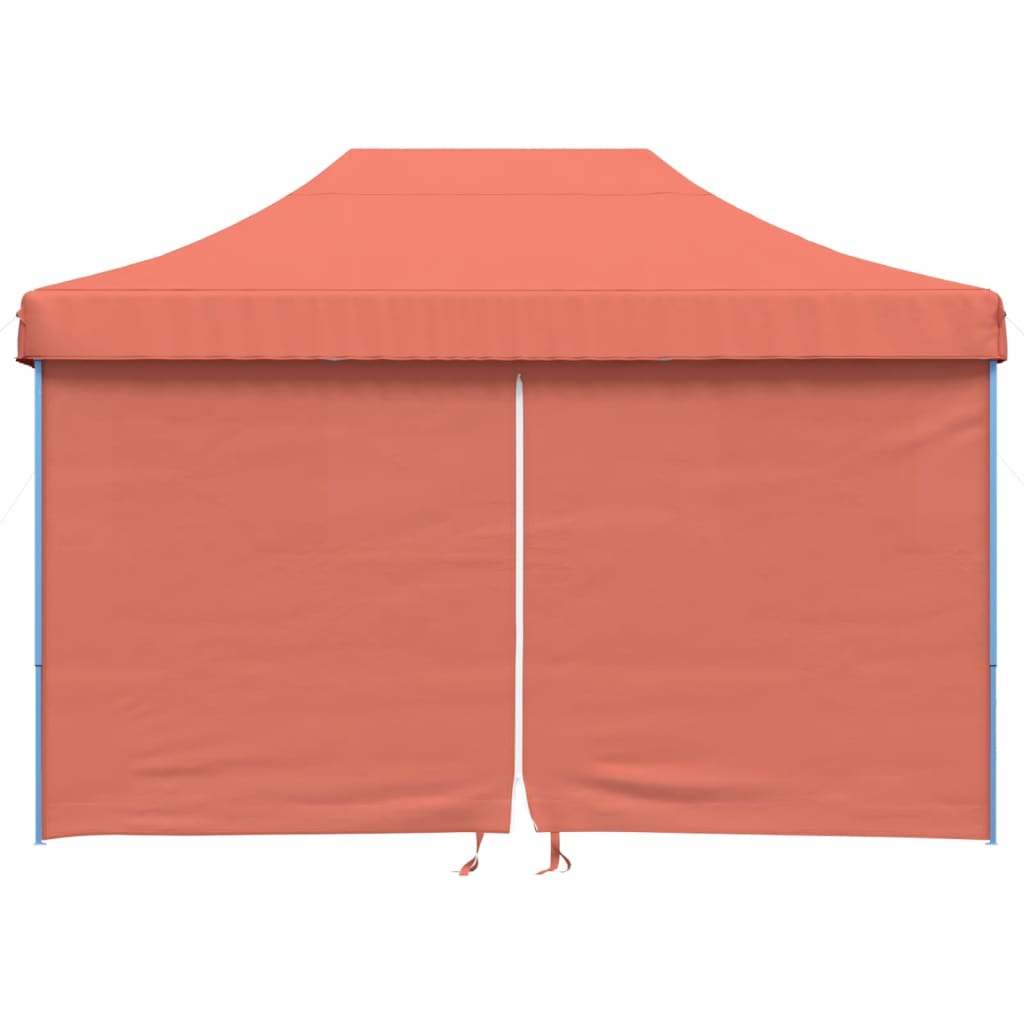 Tente de fête pop-up pliable Vidaxx avec 4 parois latérales, couleur terre cuite