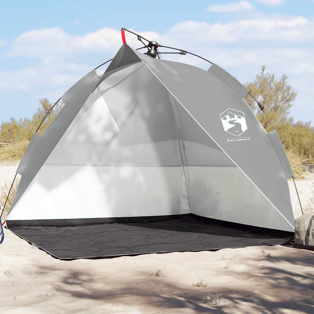 VidaXL tente de plage étanche à dégagement rapide gris