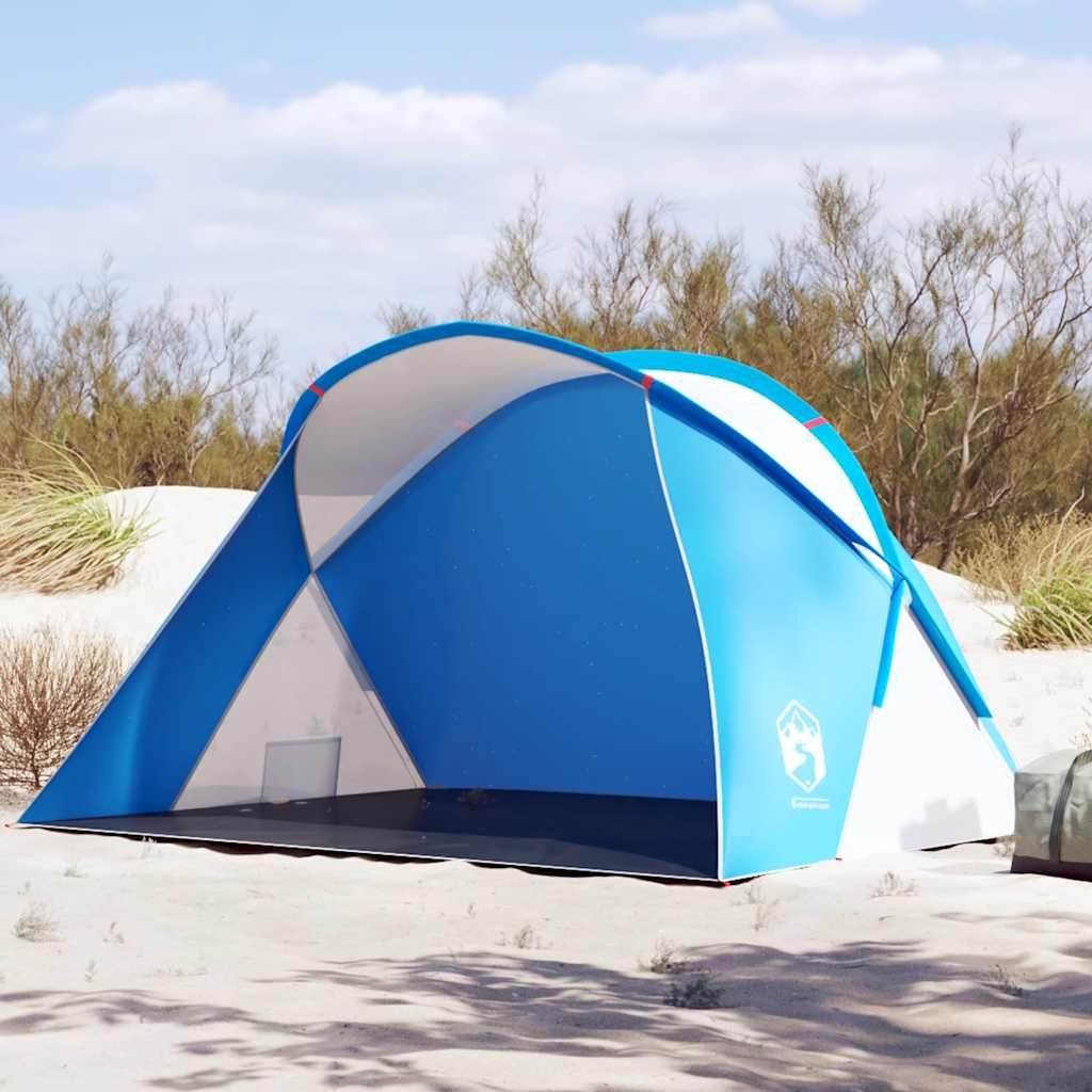 VidaXL tente de plage 2 personnes pop-up imperméable bleu azur
