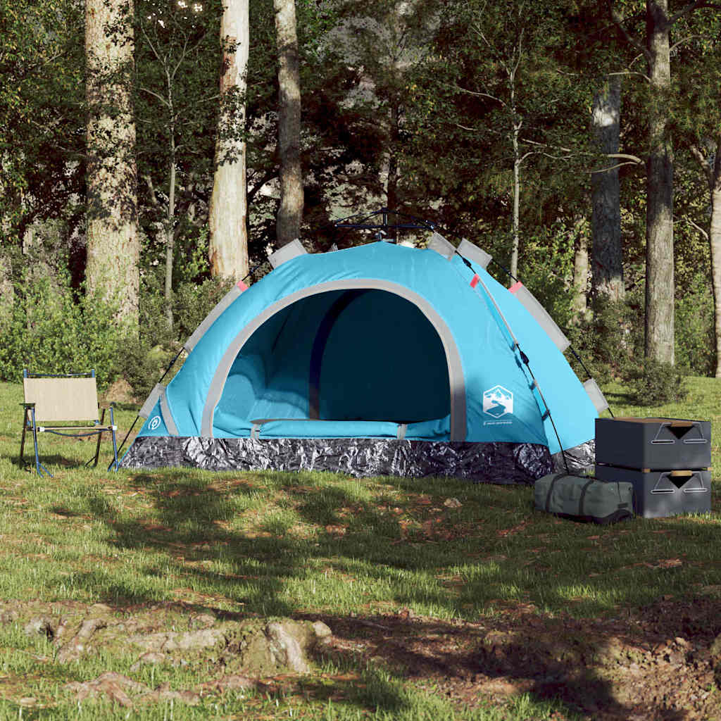 Tente VidaXL 4 personnes à dégagement rapide bleu