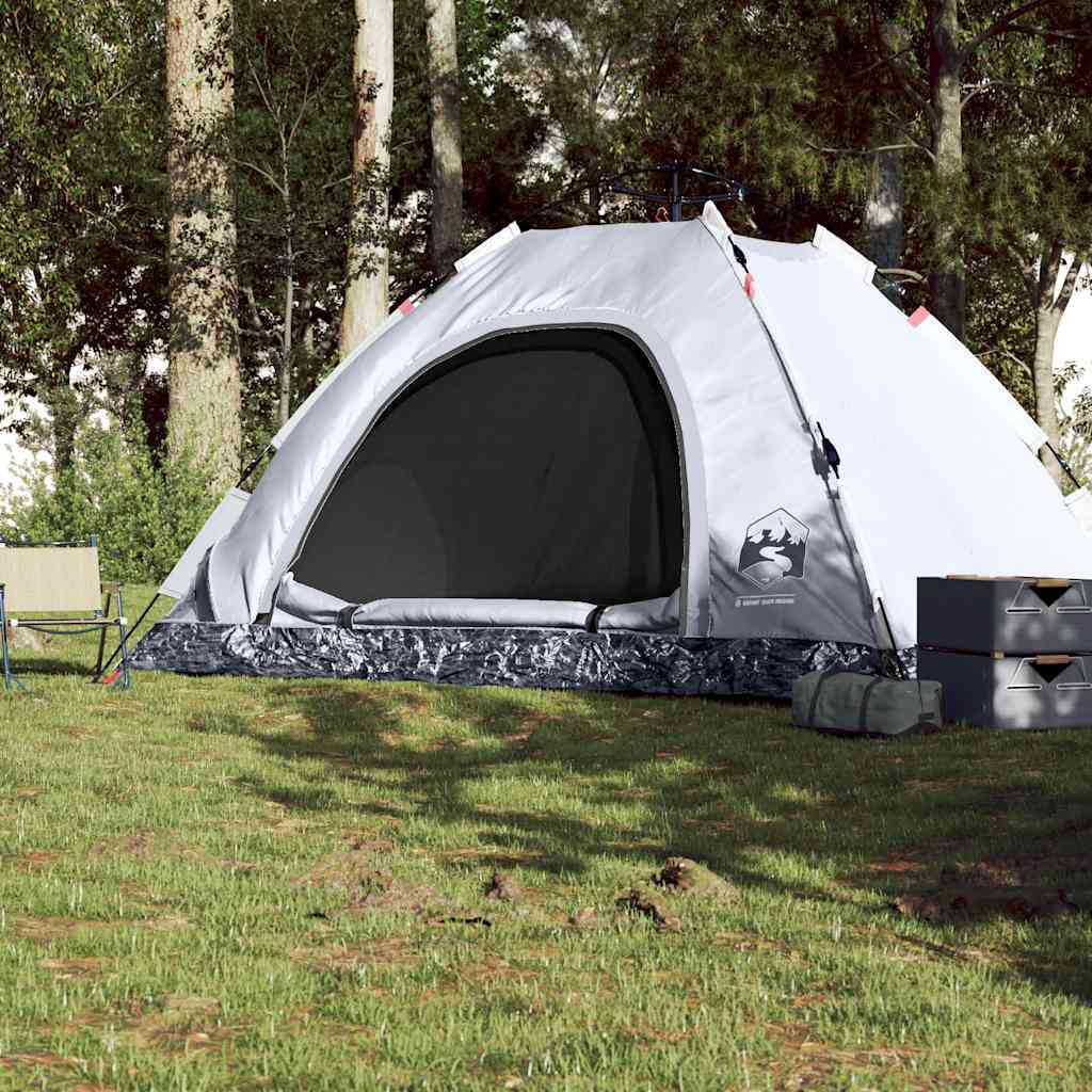 Tente Vidaxl 5 personnes à dégagement rapide tissu occultant blanc