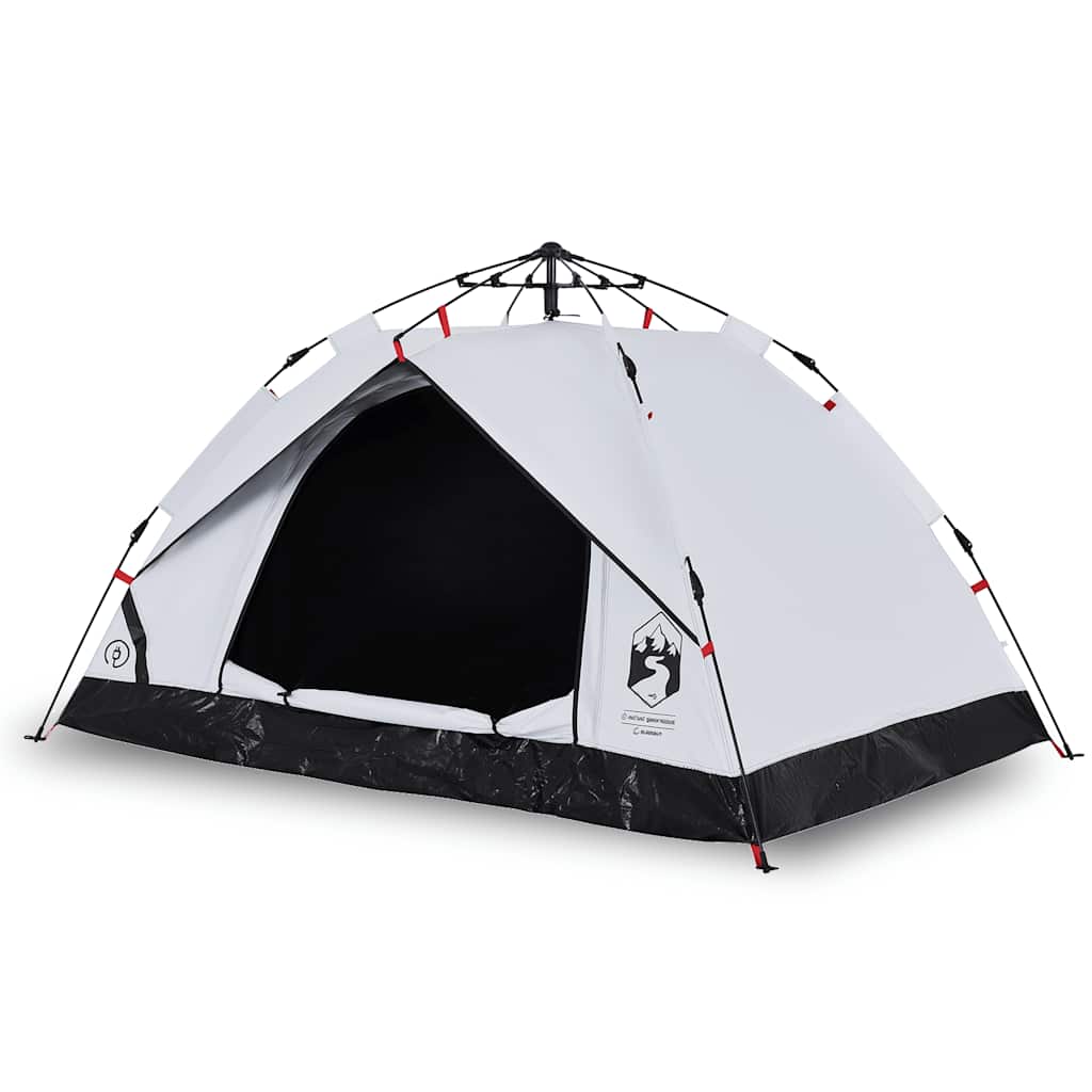 Vidaxl tente dôme 2 personnes à dégagement rapide tissu occultant blanc