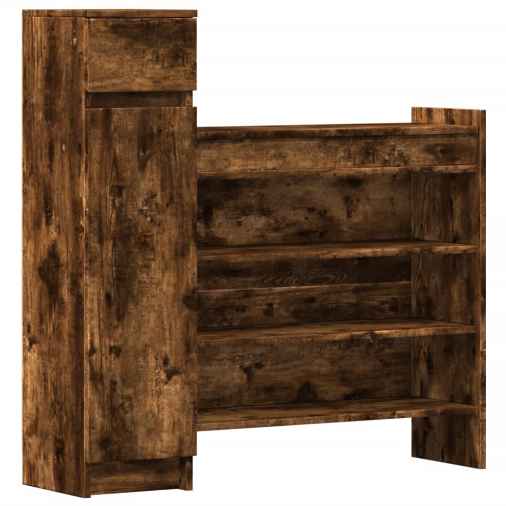 VidaXL Armoire à chaussures 100,5x28x100 cm bois d'ingénierie, chêne fumé