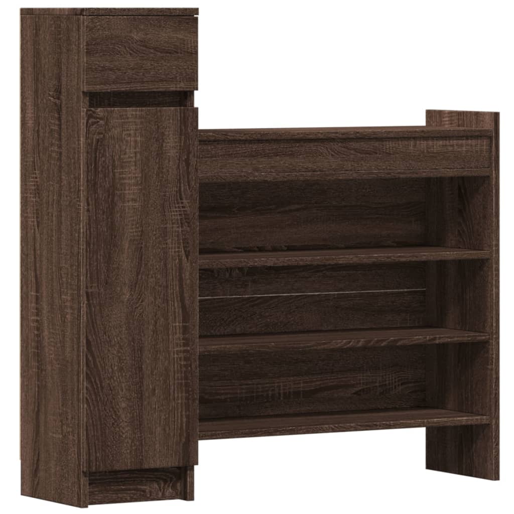 VidaXL Armoire à chaussures 100,5x28x100 cm bois d'ingénierie chêne brun