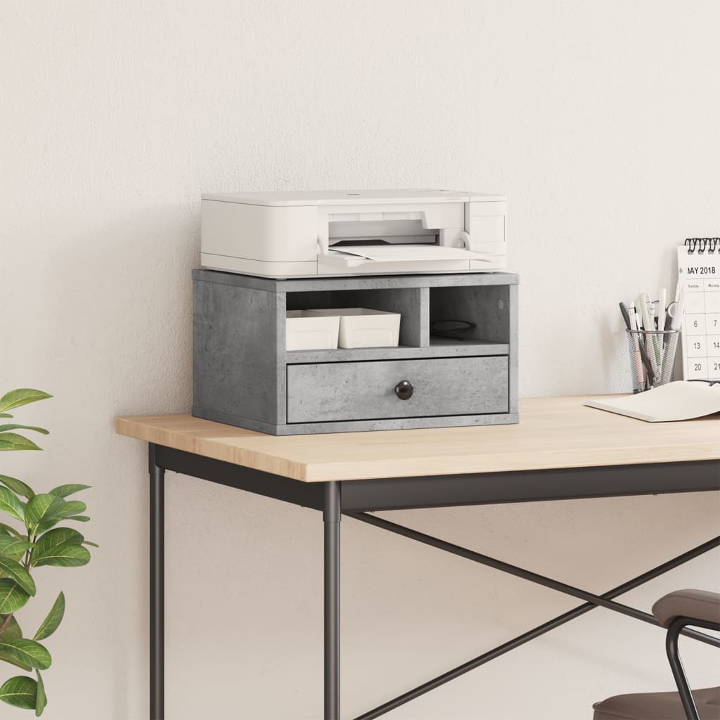 Vidaxxl armoire pour imprimante 40x32x22,5 cm bois d'ingénierie gris béton