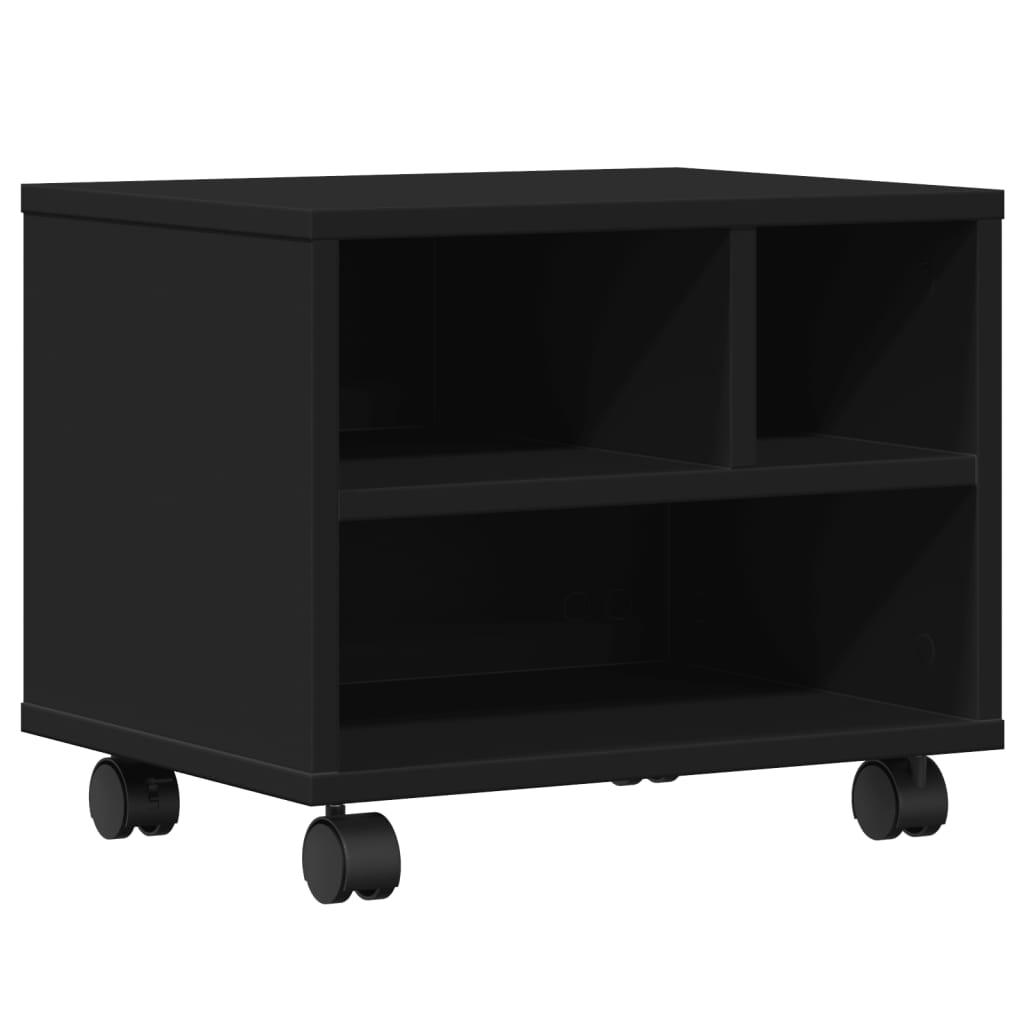 VidaXL Armoire d'imprimante à roulettes 41x32x34,5 cm noir