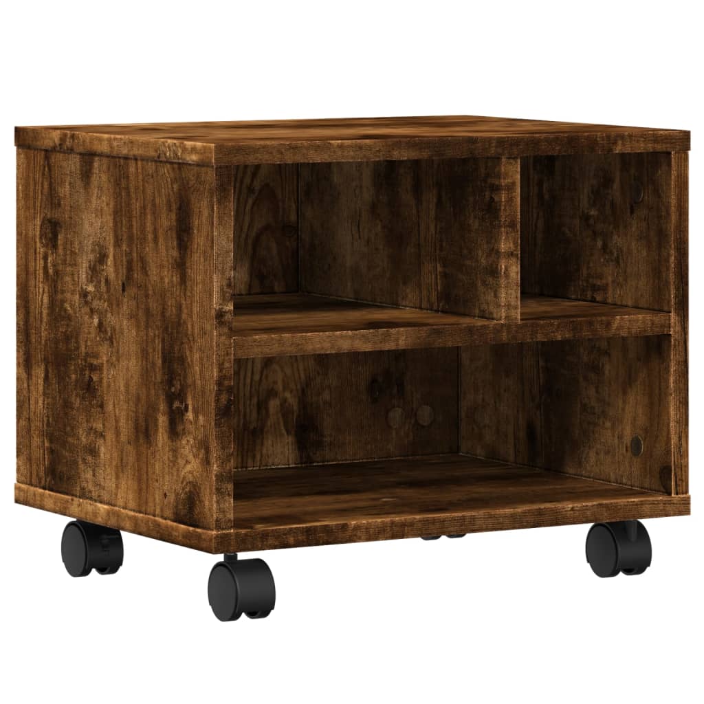 VidaXL armoire d'imprimante à roulettes 41x32x34,5 cm chêne fumé