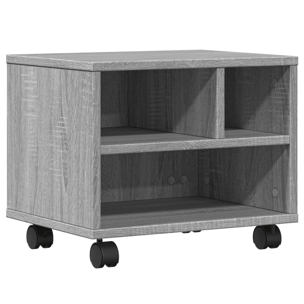 VidaXL armoire imprimante à roulettes 41x32x34,5 cm couleur chêne sonoma gris