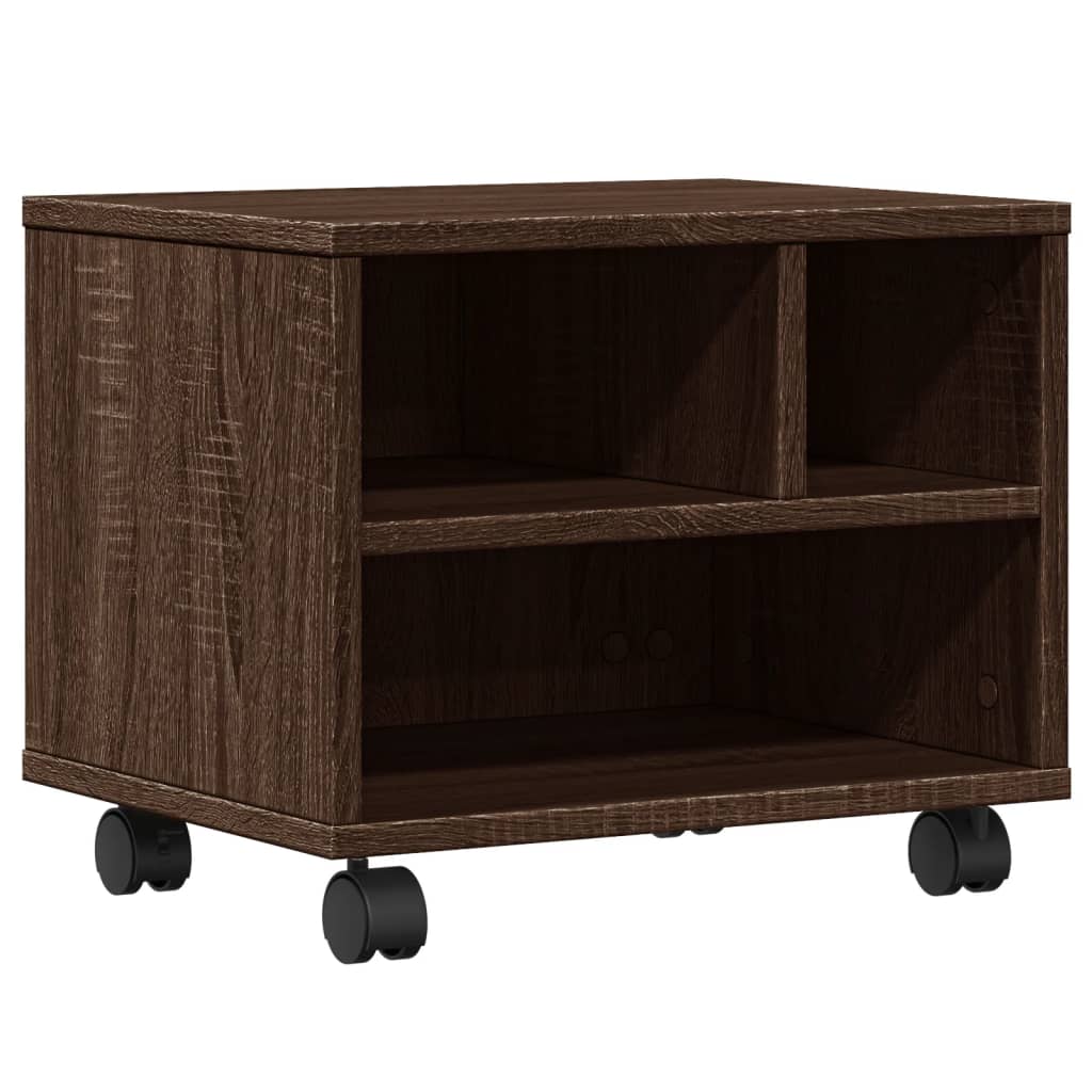 VidaXL armoire d'imprimante à roulettes 41x32x34,5 cm chêne brun