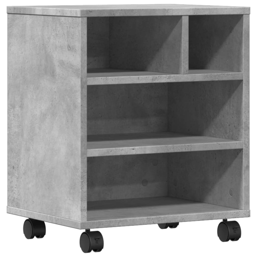VidaXL armoire d'imprimante à roulettes 41x32x48 cm gris béton