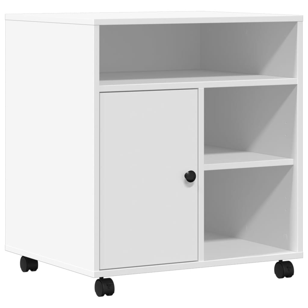 VidaXL armoire d'imprimante à roulettes 60x50x67 cm blanc
