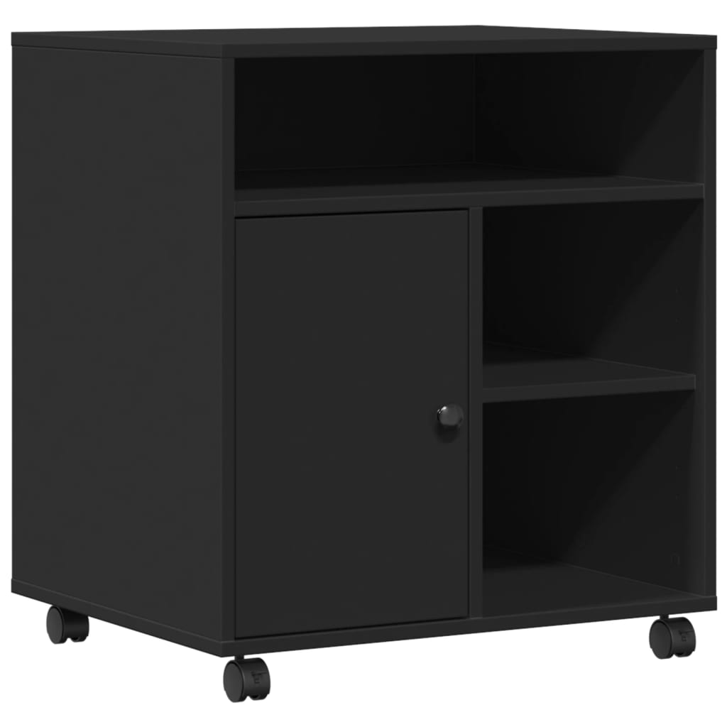 VidaXL armoire d'imprimante à roulettes 60x50x67 cm noir