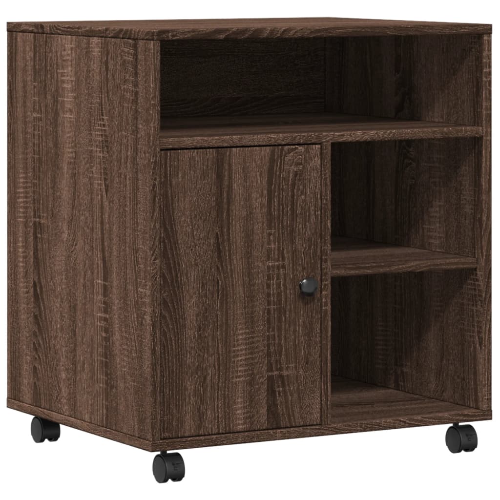 VidaXL armoire d'imprimante à roulettes 60x50x67 cm chêne brun