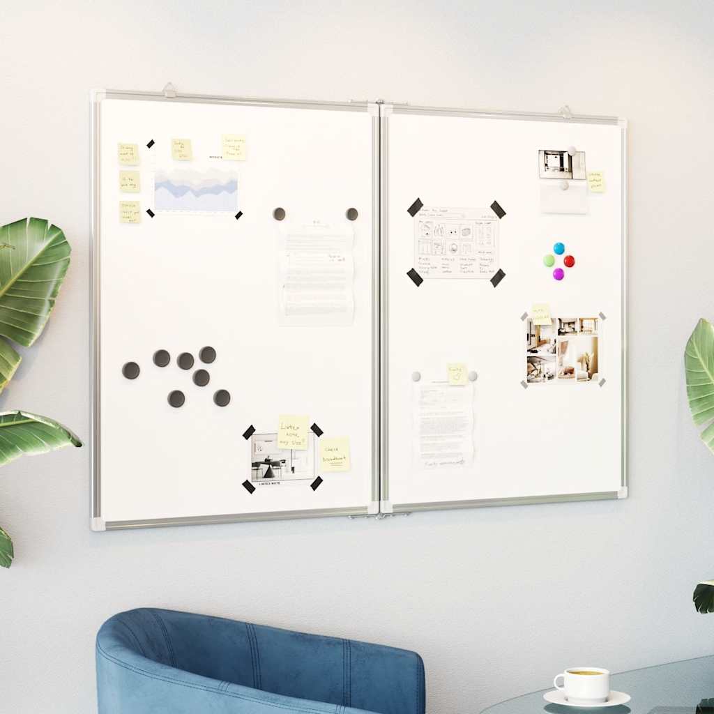 Vidaxx tableau blanc pliant magnétique 120x80x1,7 cm aluminium