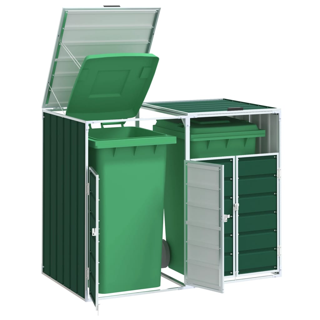 Vidaxx conteneur de stockage pour 2 conteneurs 144x81x113 cm acier vert
