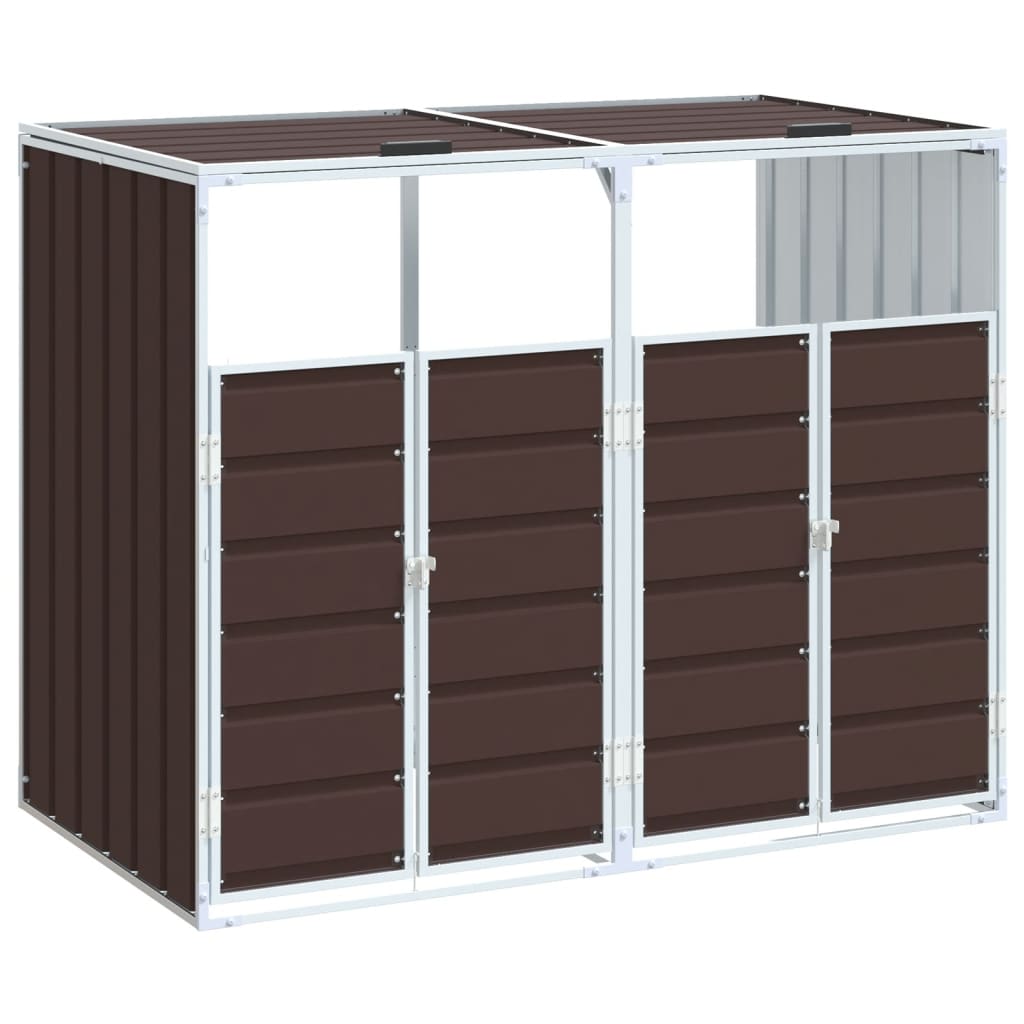 Vidaxx conteneur de stockage pour 2 conteneurs 144x81x113 cm acier marron