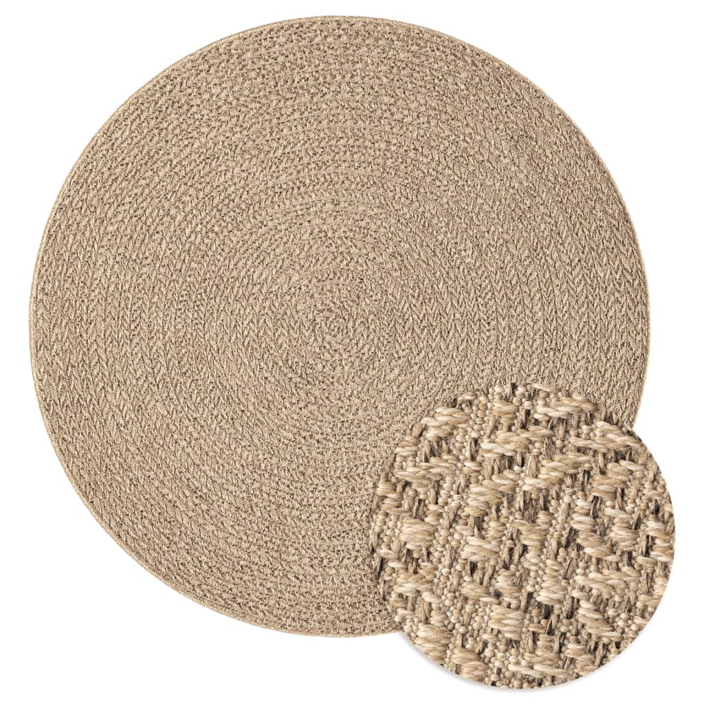 VidaXL tapis zizur intérieur et extérieur ø 200 cm aspect jute