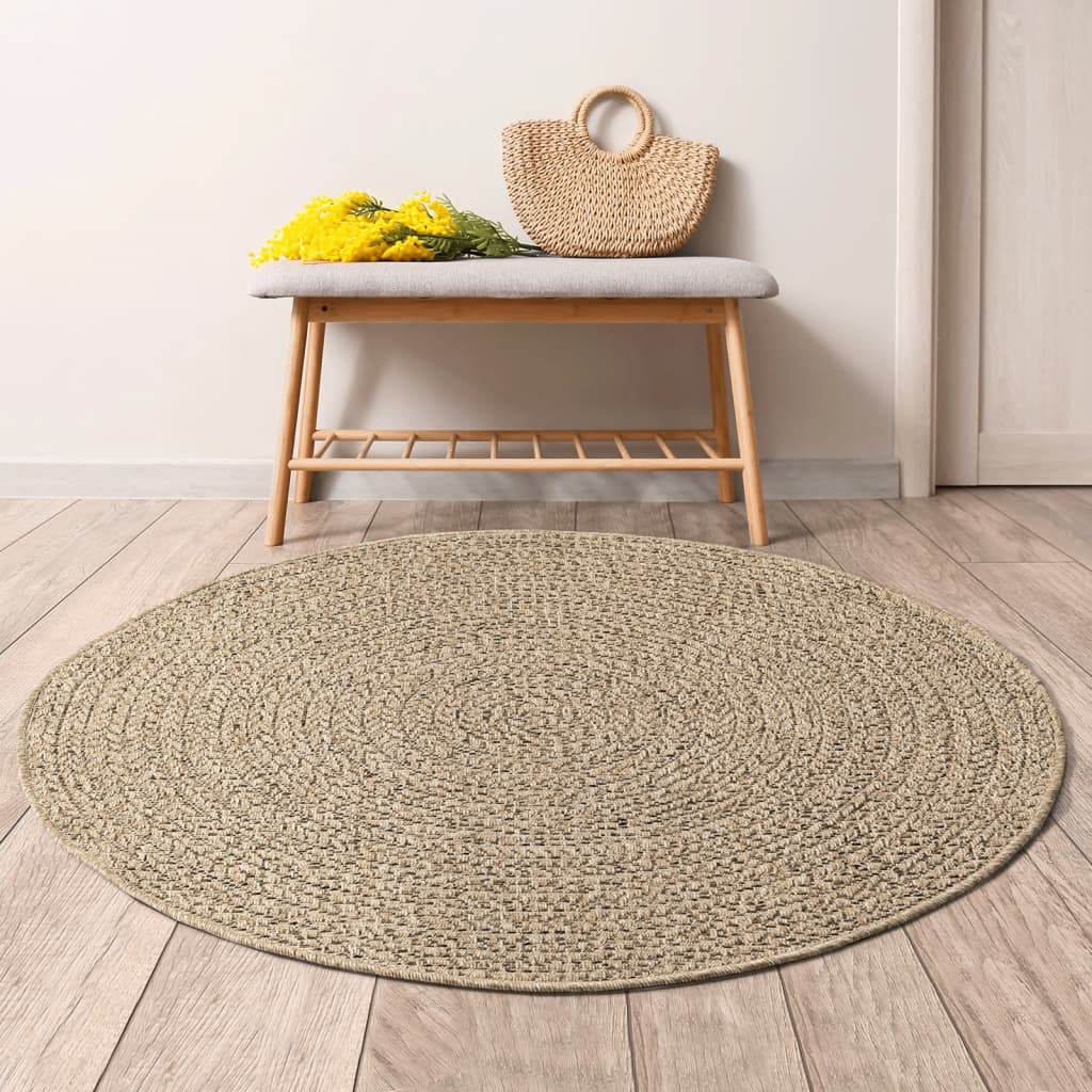 VidaXL tapis zizur intérieur et extérieur ø 200 cm aspect jute